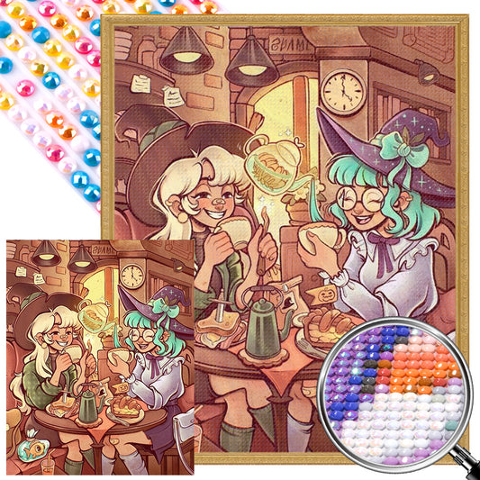 AB Diamond Painting - Full Round - Witch Tea Party (40*50CM)