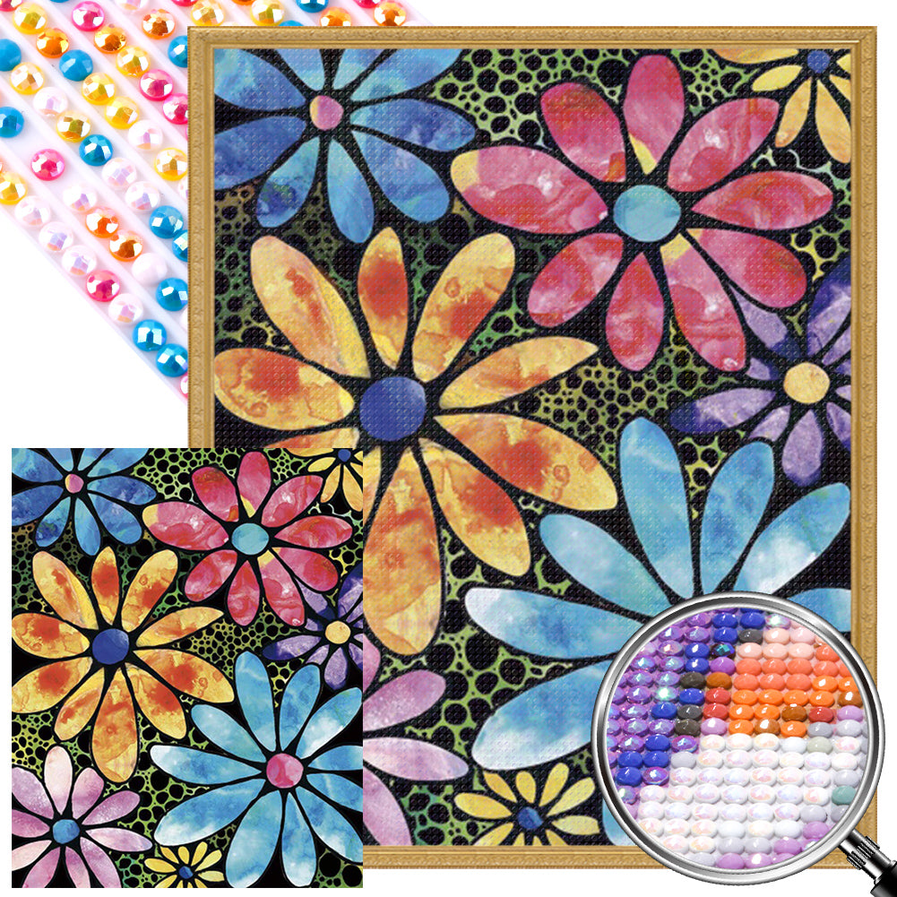AB Diamond Painting - Full Round - Colorful Flowers (40*50CM)