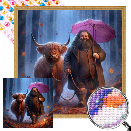 AB Diamond Painting - Full Round - Highland yak (40*40CM)