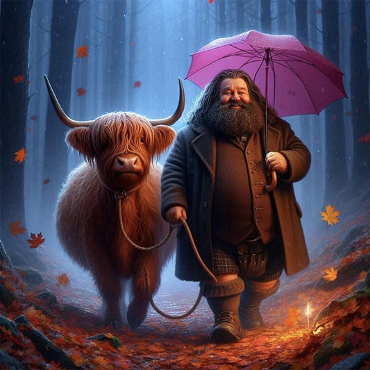 AB Diamond Painting - Full Round - Highland yak (40*40CM)