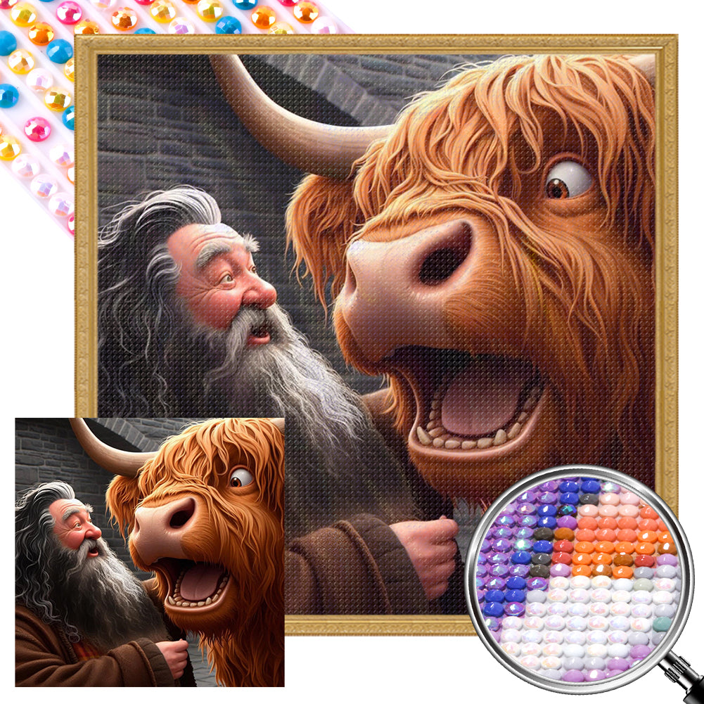 AB Diamond Painting - Full Round - Highland yak (40*40CM)