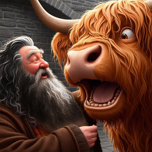 AB Diamond Painting - Full Round - Highland yak (40*40CM)
