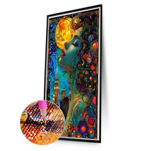 Load image into Gallery viewer, AB Diamond Painting - Full Round - City Art Girl in the Moonlight (40*70CM)
