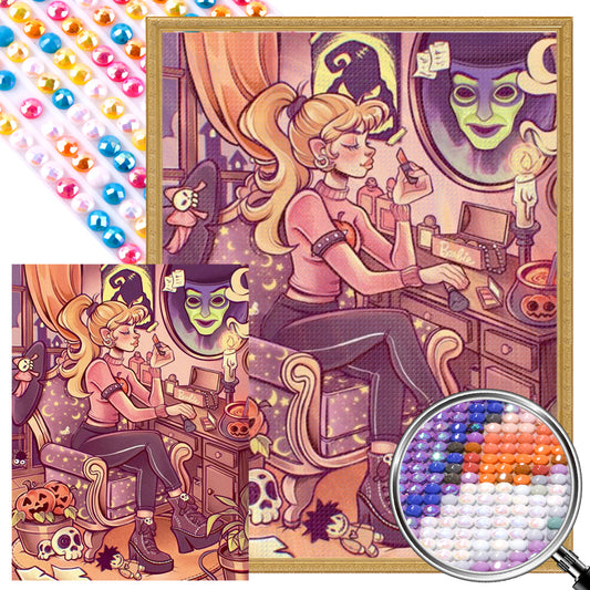 AB Diamond Painting - Full Round - Magic Mirror Girl (45*60CM)