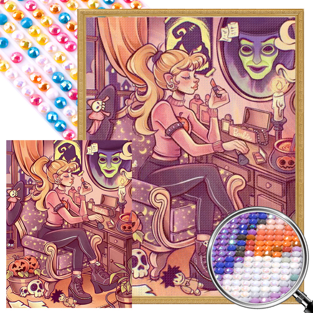 AB Diamond Painting - Full Round - Magic Mirror Girl (45*60CM)