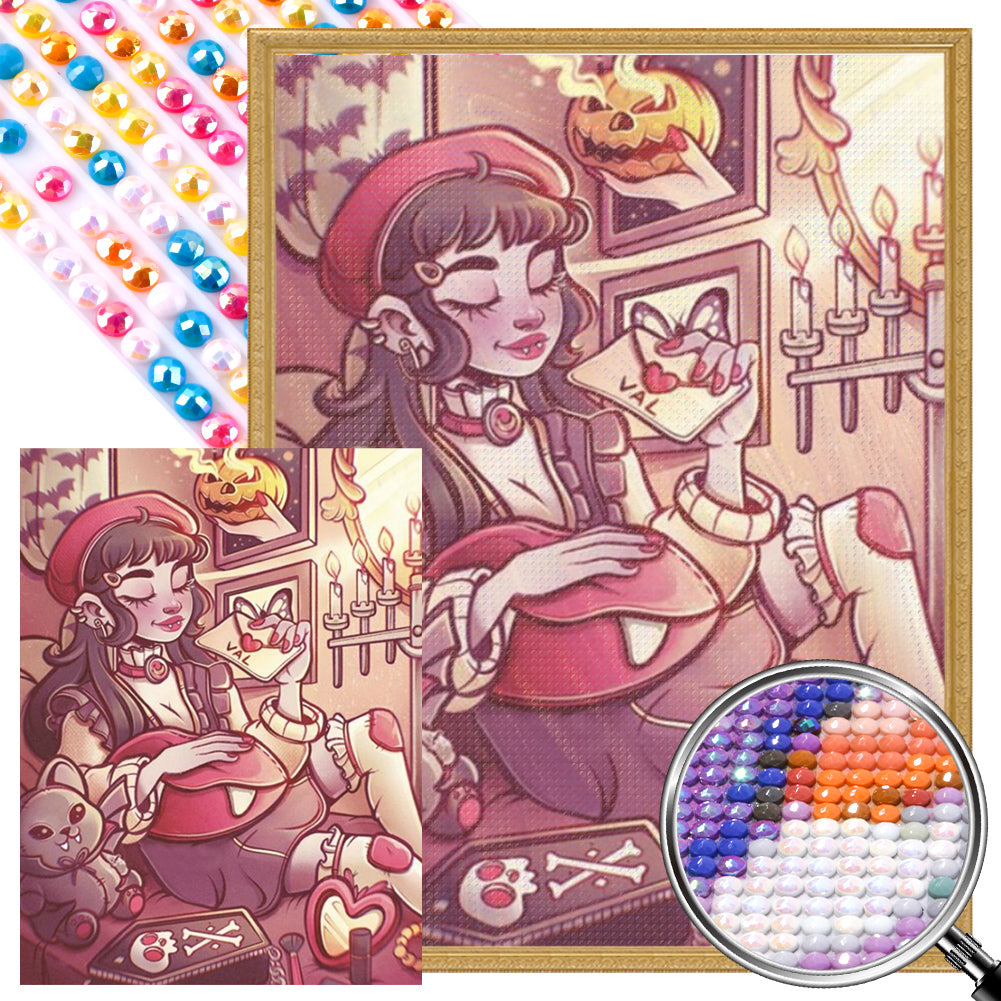 AB Diamond Painting - Full Round - Vampire Girl (45*60CM)