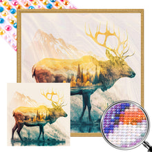 Load image into Gallery viewer, AB Diamond Painting - Full Round - Silhouette scenery elk (40*40CM)
