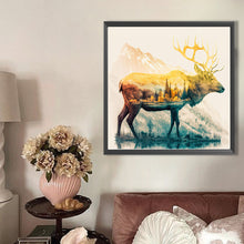 Load image into Gallery viewer, AB Diamond Painting - Full Round - Silhouette scenery elk (40*40CM)
