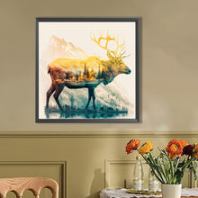 Load image into Gallery viewer, AB Diamond Painting - Full Round - Silhouette scenery elk (40*40CM)
