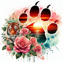 Load image into Gallery viewer, AB Diamond Painting - Full Round - Silhouette scenery tiger (40*40CM)
