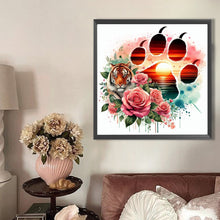 Load image into Gallery viewer, AB Diamond Painting - Full Round - Silhouette scenery tiger (40*40CM)
