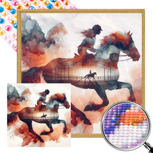 Load image into Gallery viewer, AB Diamond Painting - Full Round - Silhouette scenery horse (40*40CM)
