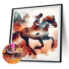 Load image into Gallery viewer, AB Diamond Painting - Full Round - Silhouette scenery horse (40*40CM)
