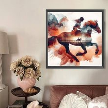 Load image into Gallery viewer, AB Diamond Painting - Full Round - Silhouette scenery horse (40*40CM)
