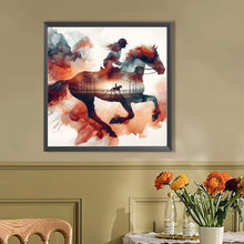 Load image into Gallery viewer, AB Diamond Painting - Full Round - Silhouette scenery horse (40*40CM)
