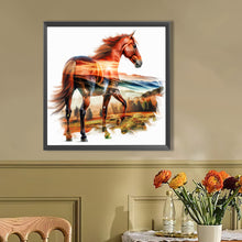 Load image into Gallery viewer, AB Diamond Painting - Full Round - Silhouette scenery horse (40*40CM)
