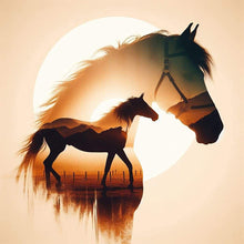 Load image into Gallery viewer, AB Diamond Painting - Full Round - Silhouette Yaoyang horse (40*40CM)
