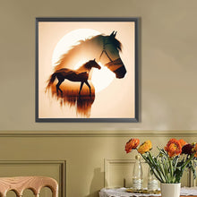 Load image into Gallery viewer, AB Diamond Painting - Full Round - Silhouette Yaoyang horse (40*40CM)
