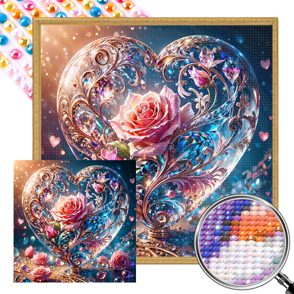 AB Diamond Painting - Full Round - Love rose (40*40CM)