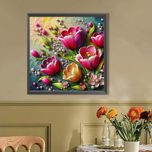 Load image into Gallery viewer, AB Diamond Painting - Full Round - Pearl tulips (40*40CM)

