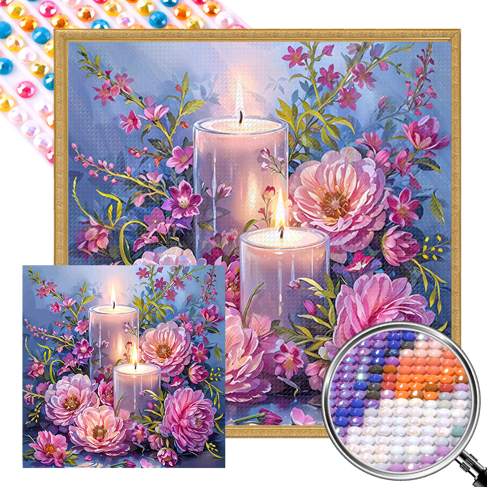 AB Diamond Painting - Full Round - Candle peony (40*40CM)