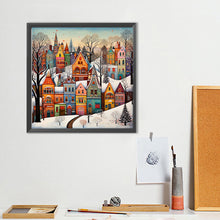 Load image into Gallery viewer, Diamond Painting - Full Round - Snowy town streets (40*40CM)
