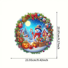Load image into Gallery viewer, Acrylic Special Shape Christmas Wreath Cardinal Diamond Painting Hanging Pendant
