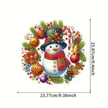 Load image into Gallery viewer, Acrylic Special Shape Christmas Wreath Cardinal Diamond Painting Hanging Pendant
