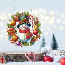 Load image into Gallery viewer, Acrylic Special Shape Christmas Wreath Cardinal Diamond Painting Hanging Pendant
