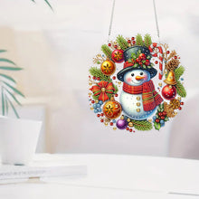 Load image into Gallery viewer, Acrylic Special Shape Christmas Wreath Cardinal Diamond Painting Hanging Pendant
