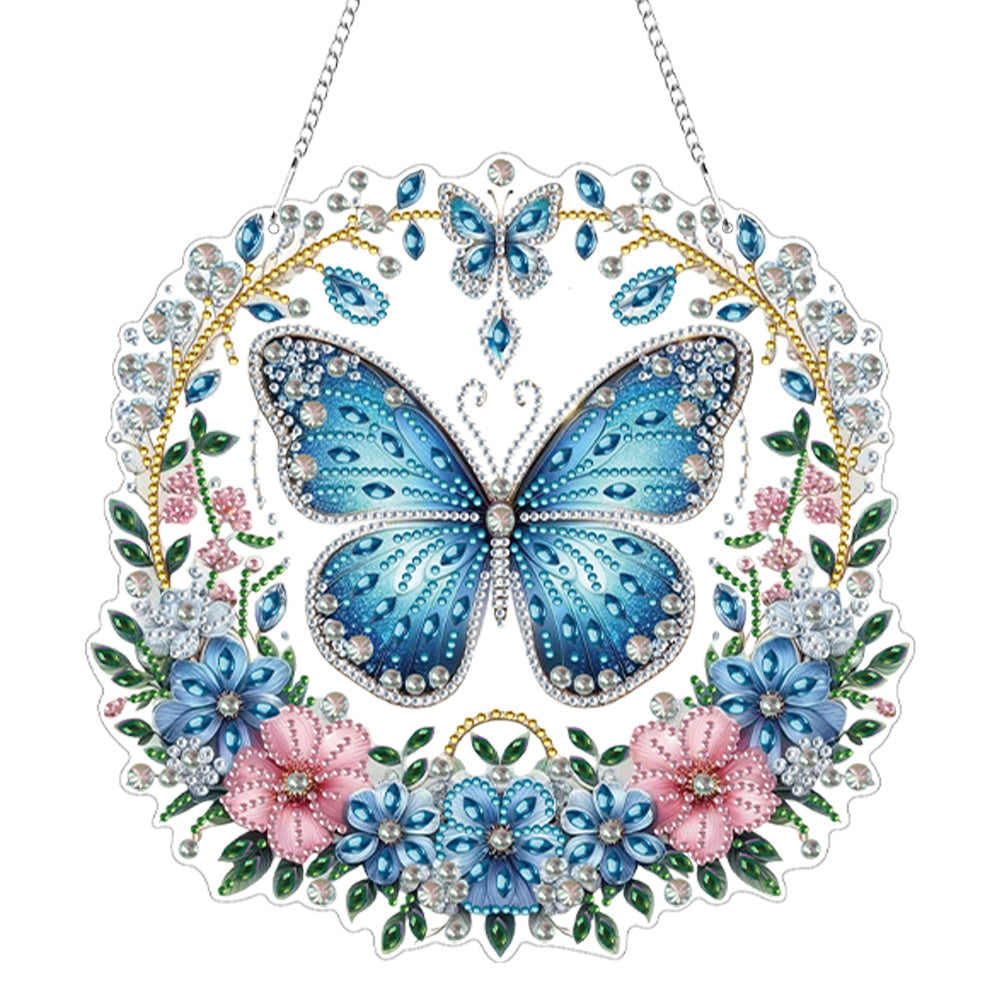 Acrylic Special Shape Butterfly Diamond Painting Hanging Pendant for Wall Window
