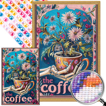 Load image into Gallery viewer, AB Diamond Painting - Full Round - Flowers in coffee cup (40*60CM)
