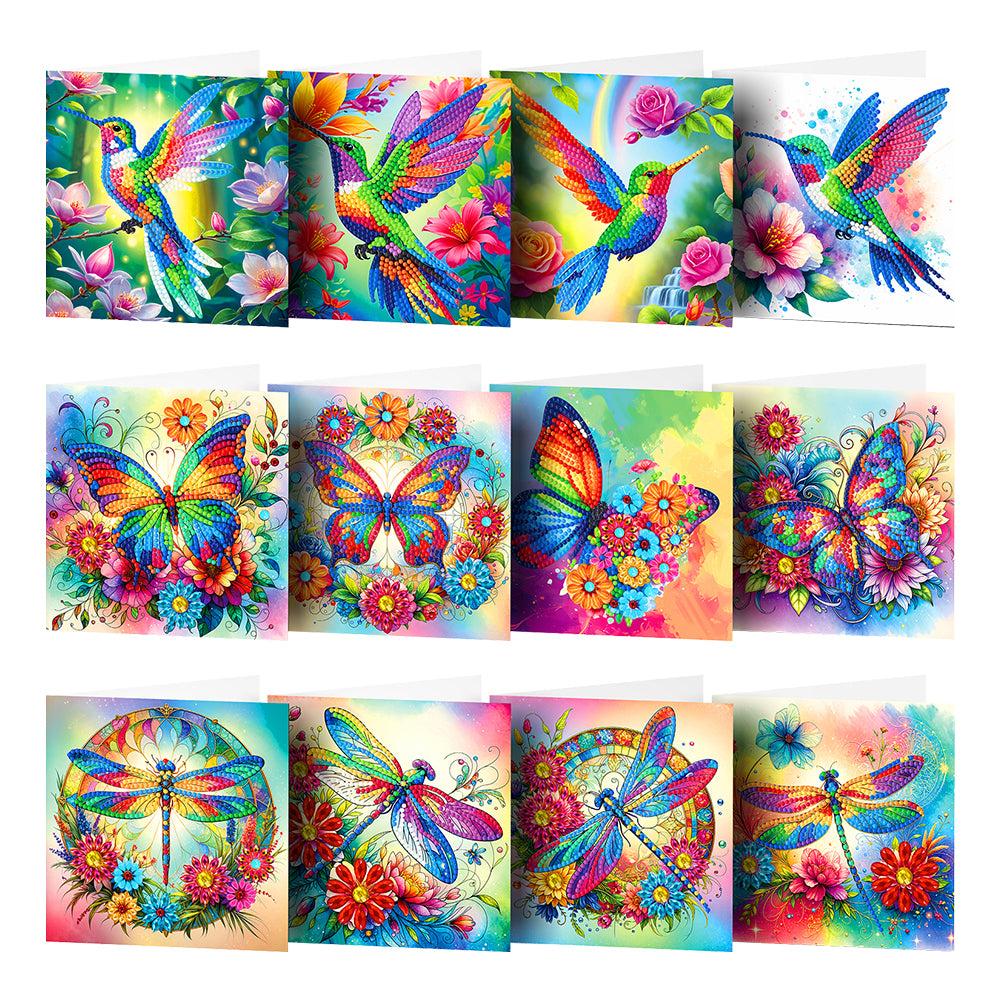 12Pcs Special Shape Animal DIY Diamond Painting Card for Holiday Party Favors