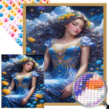 Load image into Gallery viewer, AB Diamond Painting - Full Round - Sleeping girl in flowers (40*50CM)
