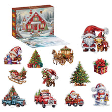 Load image into Gallery viewer, 12Pcs Acrylic Diamond Painting Christmas Advent Box Countdown Diamond Art Kit
