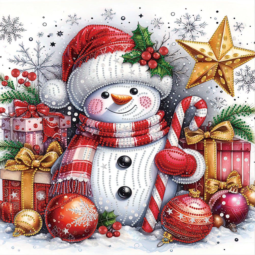 Diamond Painting - Partial Special Shaped - Christmas snowman (40*40CM)