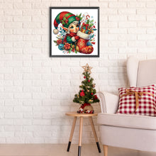 Load image into Gallery viewer, Diamond Painting - Partial Special Shaped - Christmas elf and Christmas stockings (40*40CM)
