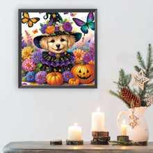 Load image into Gallery viewer, Diamond Painting - Partial Special Shaped - Halloween dog (40*40CM)
