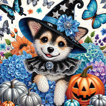 Load image into Gallery viewer, Diamond Painting - Partial Special Shaped - Halloween dog (40*40CM)
