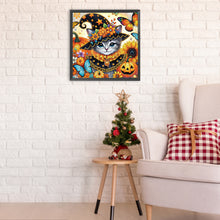 Load image into Gallery viewer, Diamond Painting - Partial Special Shaped - Halloween cat (40*40CM)
