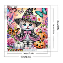 Load image into Gallery viewer, Diamond Painting - Partial Special Shaped - Halloween cat (40*40CM)
