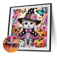 Load image into Gallery viewer, Diamond Painting - Partial Special Shaped - Halloween cat (40*40CM)
