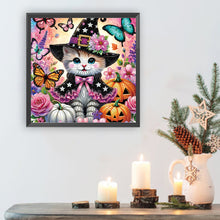Load image into Gallery viewer, Diamond Painting - Partial Special Shaped - Halloween cat (40*40CM)
