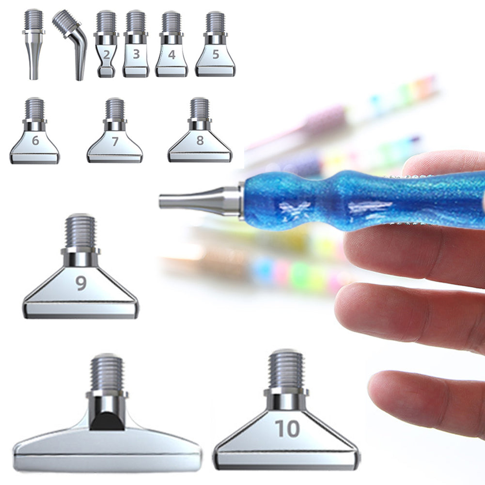 12Pcs 5D DIY Diamond Painting Pen Tips Kit Diamond Painting Accessories (Silver)