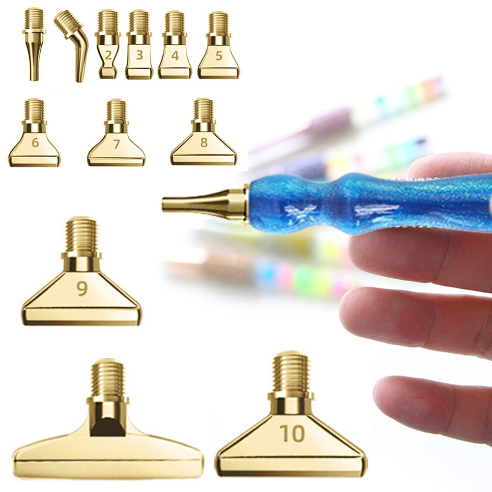 12Pcs 5D DIY Diamond Painting Pen Heads Kit Diamond Painting Accessories (Gold)