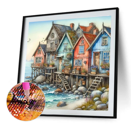 Diamond Painting - Full Round - Seaside cottage (40*40CM)