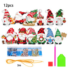 Load image into Gallery viewer, 12Pcs Acrylic Christmas Hanging Diamond Painting Art Kits for Christmas Tree
