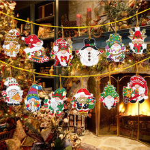 Load image into Gallery viewer, 12Pcs Acrylic Christmas Hanging Diamond Painting Art Kits for Christmas Tree
