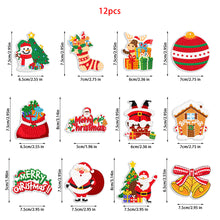 Load image into Gallery viewer, 12Pcs Acrylic Christmas Hanging Diamond Painting Art Kits for Christmas Tree
