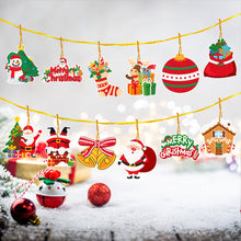 Load image into Gallery viewer, 12Pcs Acrylic Christmas Hanging Diamond Painting Art Kits for Christmas Tree
